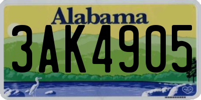 AL license plate 3AK4905