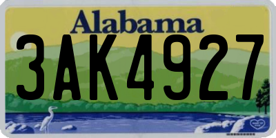 AL license plate 3AK4927