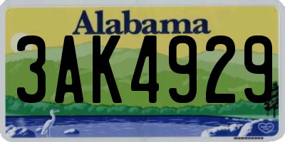 AL license plate 3AK4929
