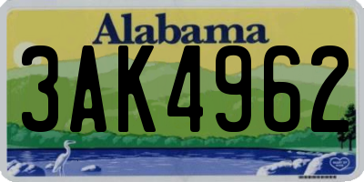 AL license plate 3AK4962