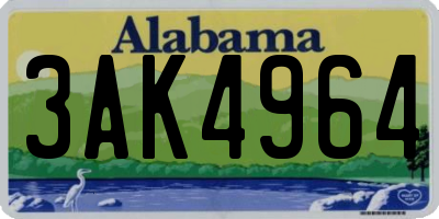 AL license plate 3AK4964