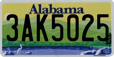 AL license plate 3AK5025