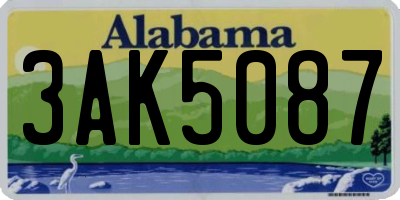 AL license plate 3AK5087