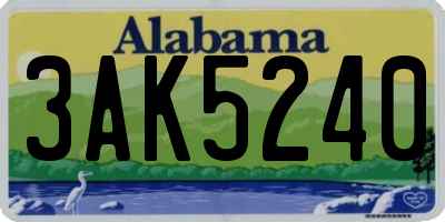 AL license plate 3AK5240