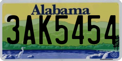 AL license plate 3AK5454