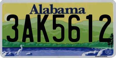 AL license plate 3AK5612