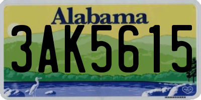 AL license plate 3AK5615
