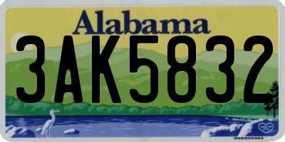 AL license plate 3AK5832