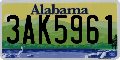AL license plate 3AK5961