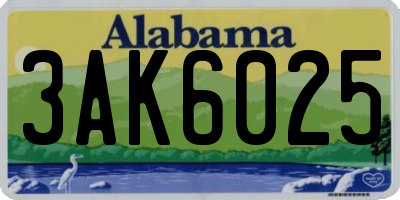 AL license plate 3AK6025