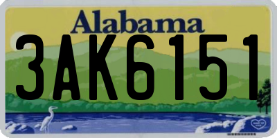 AL license plate 3AK6151