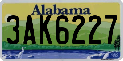 AL license plate 3AK6227