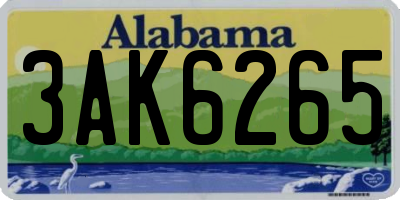 AL license plate 3AK6265