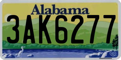 AL license plate 3AK6277