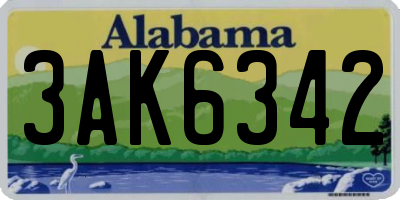 AL license plate 3AK6342