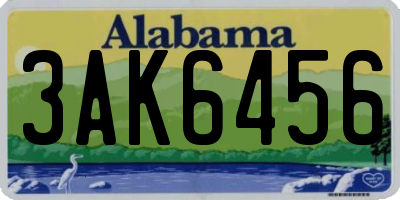 AL license plate 3AK6456