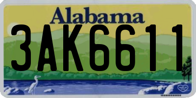 AL license plate 3AK6611