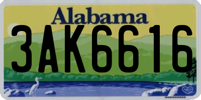 AL license plate 3AK6616