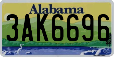 AL license plate 3AK6696