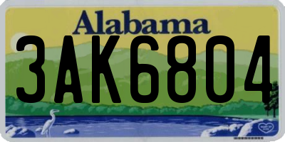 AL license plate 3AK6804