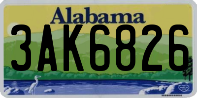 AL license plate 3AK6826