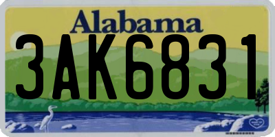 AL license plate 3AK6831