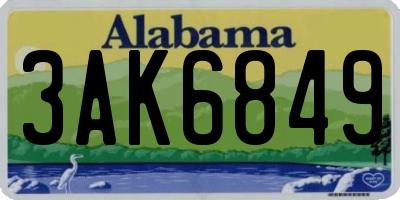 AL license plate 3AK6849