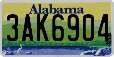 AL license plate 3AK6904