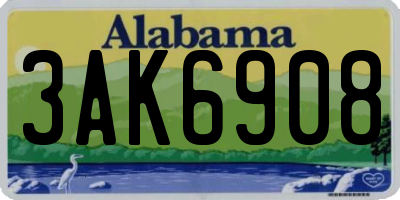 AL license plate 3AK6908