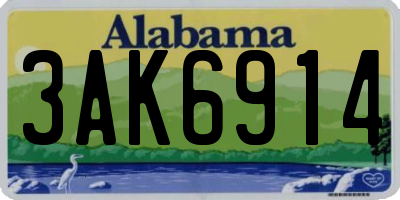AL license plate 3AK6914