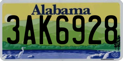 AL license plate 3AK6928