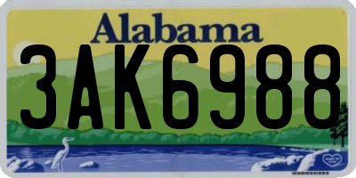 AL license plate 3AK6988