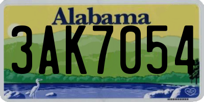 AL license plate 3AK7054