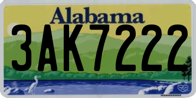 AL license plate 3AK7222