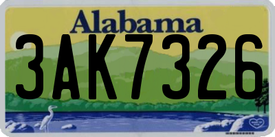 AL license plate 3AK7326