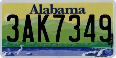 AL license plate 3AK7349