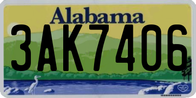 AL license plate 3AK7406