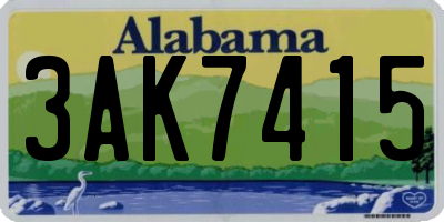 AL license plate 3AK7415