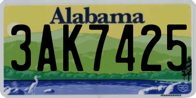 AL license plate 3AK7425