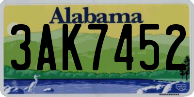 AL license plate 3AK7452