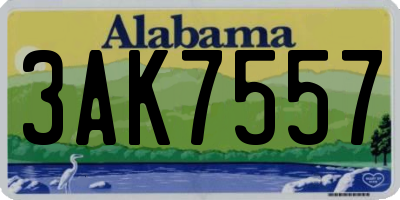 AL license plate 3AK7557