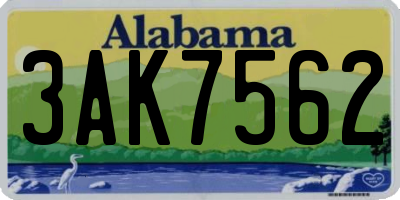 AL license plate 3AK7562