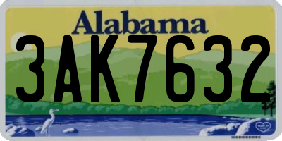 AL license plate 3AK7632