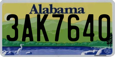 AL license plate 3AK7640