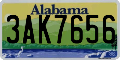 AL license plate 3AK7656