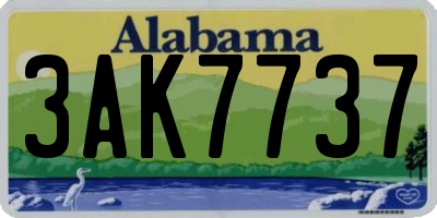 AL license plate 3AK7737