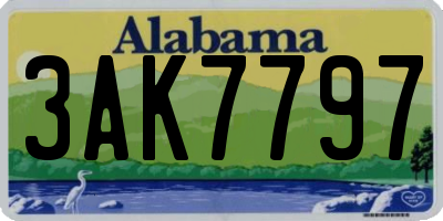 AL license plate 3AK7797