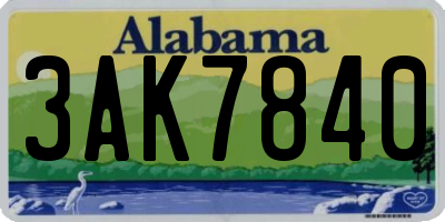 AL license plate 3AK7840