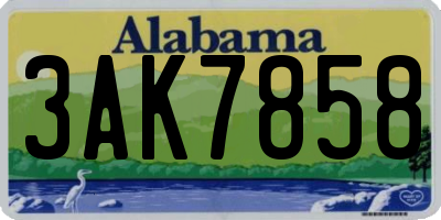 AL license plate 3AK7858