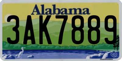 AL license plate 3AK7889